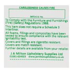 Carelessness Causes Fire - Sew In label.
