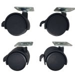 Twin Wheel Black Nylon Castors