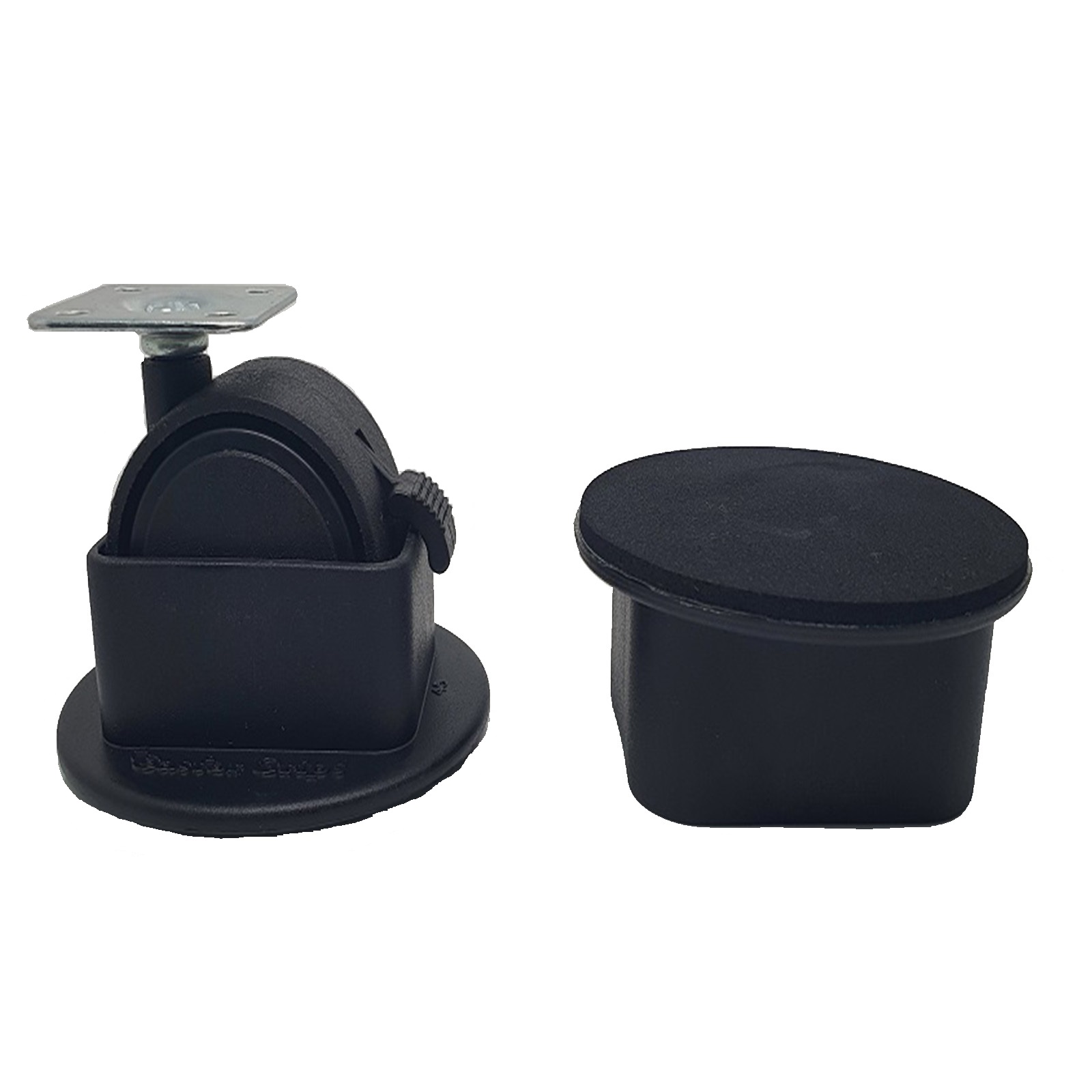 Twin-Wheel-NonSlip-Base-Cups Twin Wheel Castor Cups/Glides for Hard Floor 50mm dia - Image 1