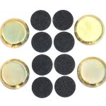 4 Brass Castor Cups and 8 Felt Pads Set