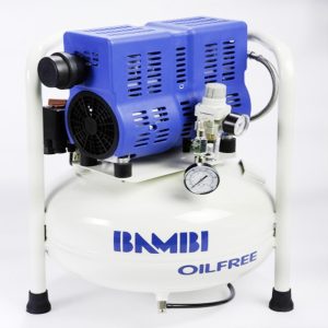 Bambi 24 litre silent oil-free compressor for upholstery and soft furnishings